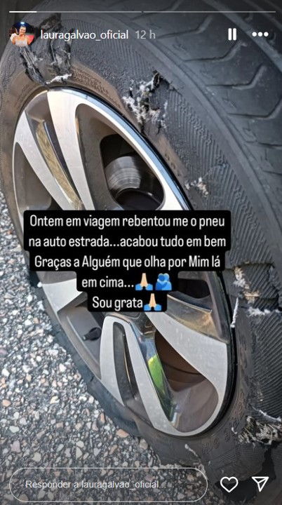 Laura Galvão vive susto: “Rebentou-me o pneu na autoestrada…”