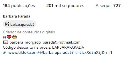 Bárbara Parada ganha seguidores no Instagram após assumir namoro com Francisco Monteiro
