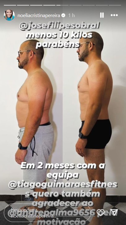 Marido de Noélia Pereira perdeu 10 quilos em dois meses e mostra resultados